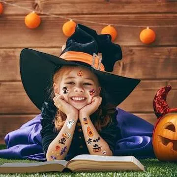 298 PCS Halloween Decorations Party Favors Temporary Tattoos for Kids，Halloween Assorted Trick or treat Halloween Fake Tattoo Stickers for Boys Girls Goody Bag Stuffers Prizes