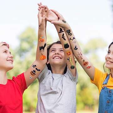 298 PCS Halloween Decorations Party Favors Temporary Tattoos for Kids，Halloween Assorted Trick or treat Halloween Fake Tattoo Stickers for Boys Girls Goody Bag Stuffers Prizes