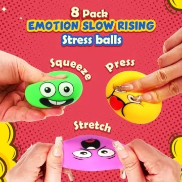8 Pack Emotion Stress Ball Fidget Toy for All Ages
