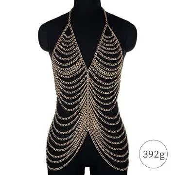 Gold Body Chains For Women Sexy - Fashion Boho Backless Full Body Chain Belly Chain Jewelry Set For Costume Party (Gold-4)