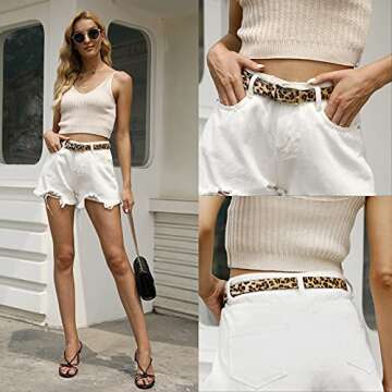 Miss Danger Leopard Belt Alloy Buckle for women Leather Belt with Pants Jeans Dresses(BT311-F-S)