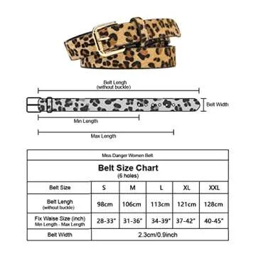 Miss Danger Leopard Belt Alloy Buckle for women Leather Belt with Pants Jeans Dresses(BT311-F-S)