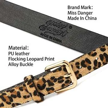 Miss Danger Leopard Belt Alloy Buckle for women Leather Belt with Pants Jeans Dresses(BT311-F-S)