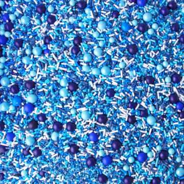 Blue Ombre Sprinkle Mix| Made In USA By Sprinkle Pop| Navy Blue White Blue Sprinkles| Undersea Themed Sprinkles For Decorating Boy Gender Reveal And Father’s Day Birthday Cakes Cookies Cupcakes, 2oz