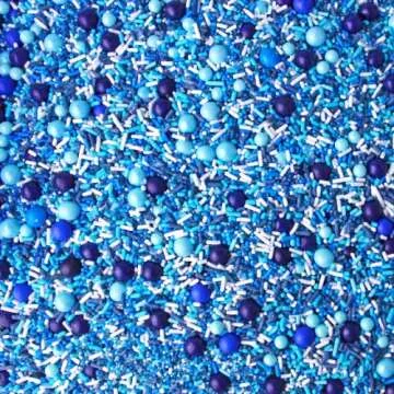 Blue Ombre Sprinkle Mix| Made In USA By Sprinkle Pop| Navy Blue White Blue Sprinkles| Undersea Themed Sprinkles For Decorating Boy Gender Reveal And Father’s Day Birthday Cakes Cookies Cupcakes, 2oz