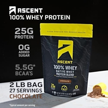Ascent Whey Protein Powder: Pure Protein, Zero Additives