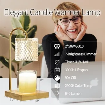 Stylish Candle Warmer Lamp with Timer and Dimmer Features