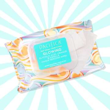 Pacifica Makeup Remover Face Wipes - Daily Facial Cleansing & Exfoliating Towelettes - Biodegradable - Organic - w/ Gycolic Acid - Clean Beauty Vegan & Cruelty-Free Dermatologist Tested 30 Count