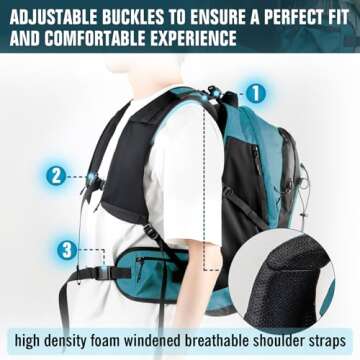 TKLoop Casual Laptop Backpack for Men and Women 24L Backpack Daypack with Wash Bag and Rainproof Cover up to 17 Inch Laptop Backpack for Travel,College,Daily use,Work,Commuter Business (Blue)