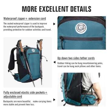 TKLoop Casual Laptop Backpack for Men and Women 24L Backpack Daypack with Wash Bag and Rainproof Cover up to 17 Inch Laptop Backpack for Travel,College,Daily use,Work,Commuter Business (Blue)