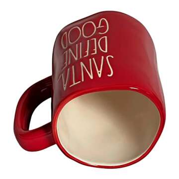 Rae Dunn SANTA DEFINE GOOD Holiday Red Ceramic Mug