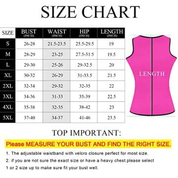 BFYTN Sweat Vest Waist Trainer for Women Weight Loss Neoprene Sauna Slimming Vest with Adjustable Waist Trimmer Belt Pink