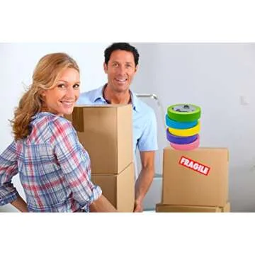 Colored Masking Tape Set Features 90' Roll of 1” Wide Craft Tape for Kids and Adults (5 Pack) (Tropical, Five Rolls)