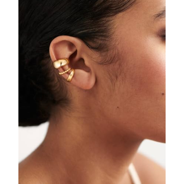 Moodear 3Pcs Stylish Gold Ear Cuffs for Women