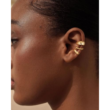 Moodear 3Pcs Stylish Gold Ear Cuffs for Women