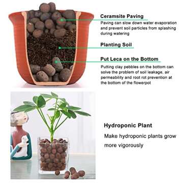 7LBS Clay Pebbles Leca for Plants, 8mm-18mm Clay Pebbles for Plants Leca Balls Clay Balls for Plants Garden Soil, Clay Pebbles for Hydroponic Growing Orchid Soil