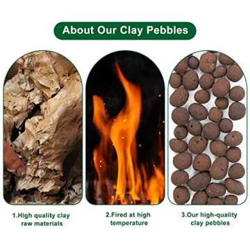 7LBS Clay Pebbles Leca for Plants, 8mm-18mm Clay Pebbles for Plants Leca Balls Clay Balls for Plants Garden Soil, Clay Pebbles for Hydroponic Growing Orchid Soil