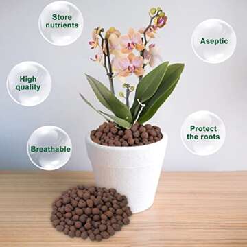7LBS Clay Pebbles Leca for Plants, 8mm-18mm Clay Pebbles for Plants Leca Balls Clay Balls for Plants Garden Soil, Clay Pebbles for Hydroponic Growing Orchid Soil
