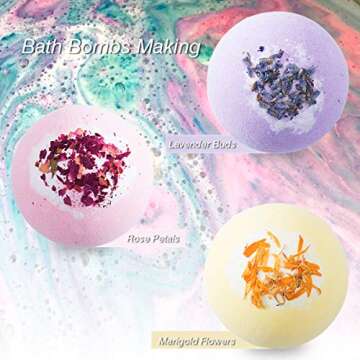 Dried Flowers, 18 Pack Natural Dried Flower Herbs Kit for Bath, Bomb, Soap, Resin, Candle Making, Include Rose Petals, Rosebuds, Lavender, Jasmine Flowers, Lily, Lemon Slice and More