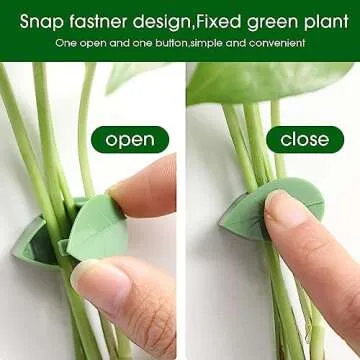 LUOTIVON 12PCS Plant Clips for Vines Climbing and Hanging Invisible Vines Wall Fixture Clips with 12 Pieces Adhesive Stickers for Plants Fixing for Indoor Outdoor Decorations