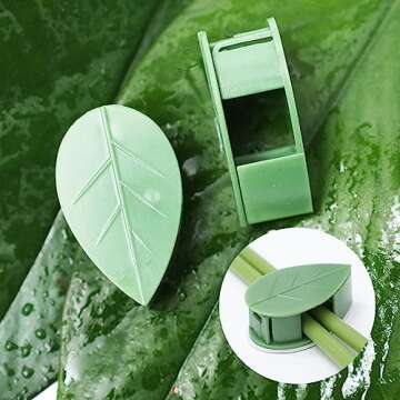 LUOTIVON 12PCS Plant Clips for Vines Climbing and Hanging Invisible Vines Wall Fixture Clips with 12 Pieces Adhesive Stickers for Plants Fixing for Indoor Outdoor Decorations