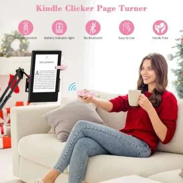 Smanu RF Remote Control Page Turner for Kindle Paperwhite Oasis Kobo eReaders, Remote Camera Shutter...