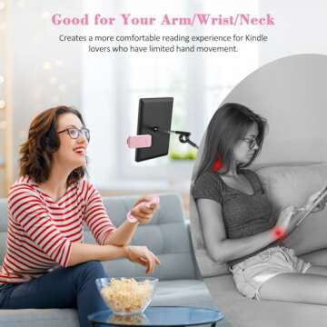 Smanu RF Remote Control Page Turner for Kindle Paperwhite Oasis Kobo eReaders, Remote Camera Shutter and Video, Remote Page Turner Clicker for iPad Tablets Reading Novels(Pink)