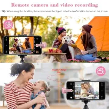 Smanu RF Remote Control Page Turner for Kindle Paperwhite Oasis Kobo eReaders, Remote Camera Shutter and Video, Remote Page Turner Clicker for iPad Tablets Reading Novels(Pink)