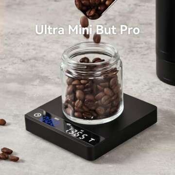 Metal Coffee Scale with Timer, Espresso Scale with Auto Timing, 3 Mode for Espresso Machine and Pour...