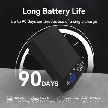 Metal Coffee Scale with Timer, Espresso Scale with Auto Timing, 3 Mode for Espresso Machine and Pour-Over, 2kg/0.1g High Precision Scale, Aluminum Body with LCD Display, Rechargeable