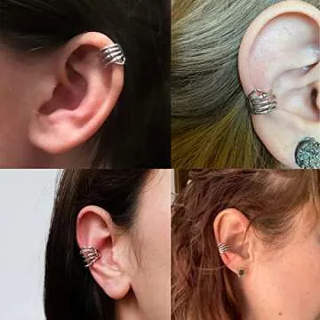 Skeleton Hand Ear Cuffs Skeleton Hand Earrings Halloween Earrings for Women Halloween Clip on Earrings Skeleton Hand Earrings Halloween Jewelry Gifts (Gold)