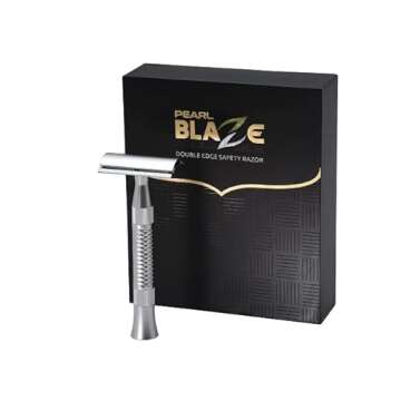 Pearl Shaving Blaze Double Edge Safety Razor for Men - Reusable Metal Razor Made with CNC process | ...