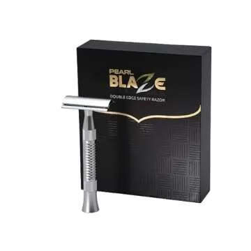 Pearl Shaving Blaze Double Edge Safety Razor for Men - Reusable Metal Razor Made with CNC process | ...