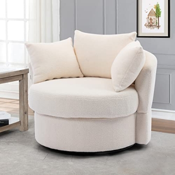Comfortable Swivel Barrel Chair for Home and Office