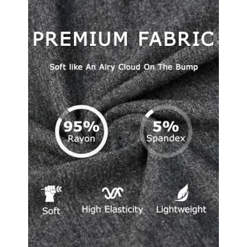 fitglam Women's Maternity Shorts Lounge Sleep Pajama Workout Comfy Stretchy Pregnancy Shorts(Black/Dark Heather Grey, Large)
