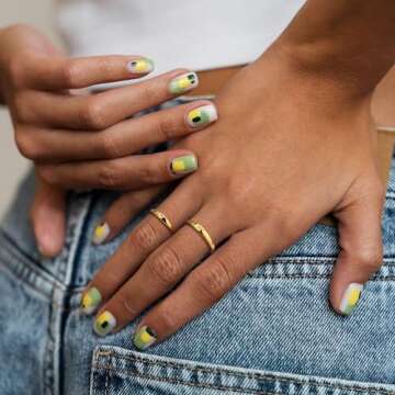 FIASASO 14K Gold Filled Initial Ring for Women