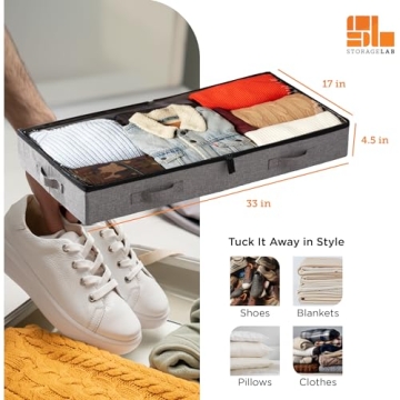 storageLAB Under Bed Storage Containers - 2 Pack Gray