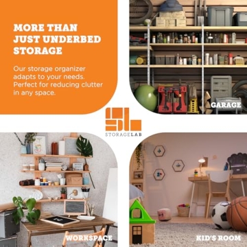 storageLAB Under Bed Storage Containers - 2 Pack Gray