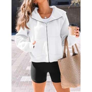 AUTOMET Womens Zip Up Hoodies Fleece Jackets Oversized Sweatshirts Fall Fashion Outfits 2025 Sweater...