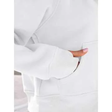 AUTOMET Womens Zip Up Hoodies Fleece Jackets Oversized Sweatshirts Fall Fashion Outfits 2025 Sweaters Winter Clothes White M