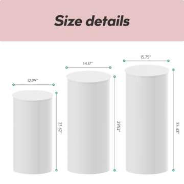 Sedeke Elegant 3PC Cylinder Pedestal Stands for Party and Wedding Decor