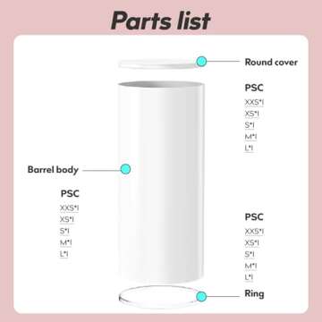 Sedeke 3PC White Cylinder Pedestal Stands for Events
