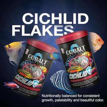 Cobalt Aquatics Cichlid Flakes - Probiotic Fish Food for Healthy Fish
