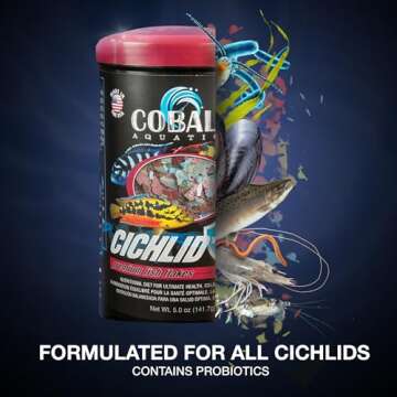 Cobalt Aquatics Cichlid Flakes - Probiotic Fish Food for Healthy Fish