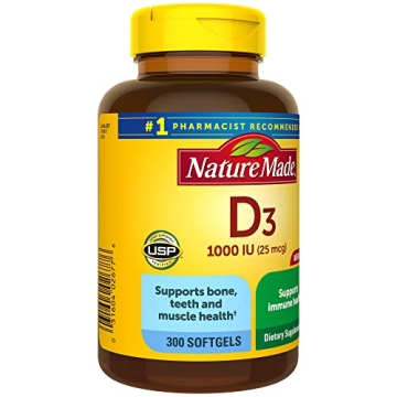 Nature Made D3 1000 IU Softgels for Health Support 300 Count