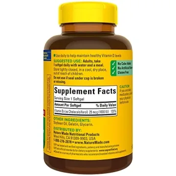 Nature Made D3 1000 IU Softgels for Health Support 300 Count