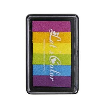 ANKOMINA Rainbow Craft Ink Pad for Kids Safe Washable Colors