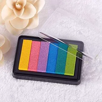 ANKOMINA Rainbow Craft Ink Pad for Kids Safe Washable Colors