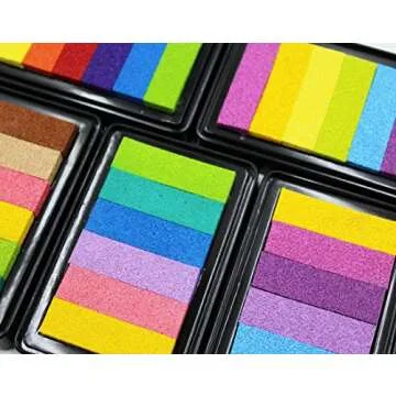 ANKOMINA Rainbow Craft Ink Pad for Kids Safe Washable Colors