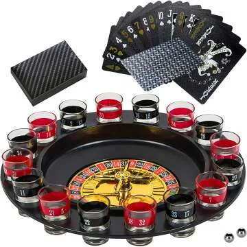 Shot Glass Roulette Drinking Game Set for Parties